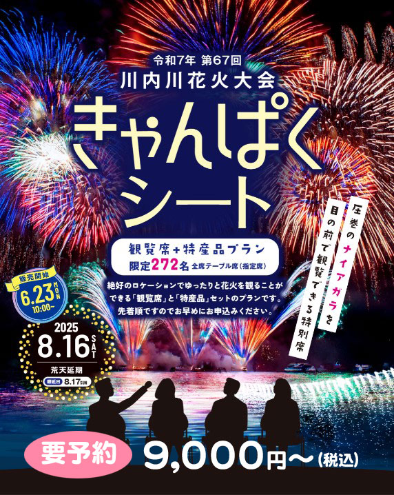 決まりました！第67回川内川花火大会　ペアチケット 川内川花火大会2025｜鹿児島県薩摩川内市の川内川河川敷にて開催